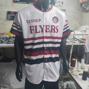 Maillot de baseball sur mesure OEM, qualité supérieure, vêtements de sport réguliers avec logo d'équipe personnalisé par sublimation, en tissu jersey doux. - Product Image 1