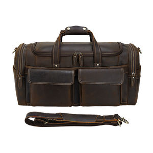 Unisex PU Leather Duffle <b>Bag</b> with Double Handle Zipper Closure Premium Quality Large Capacity for Travel - Product Image 4