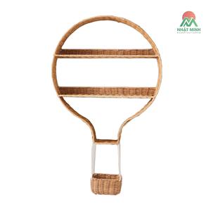 High quality Rattan Kids Shelf with <b>Balloon</b> Shape Natural Wicker Wall <b>Decor</b> for Kids room Nursery Storage & Display - Product Image 2