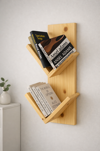 Modern Vintage X-shaped <b>Wall</b> Mounted Wooden Handmade Bookshelf Organizer Multi-Tier Designer <b>Shelf</b> for Books Plants Accessories - Product Image 5