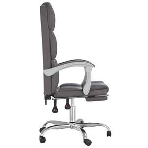 Adjustable Gray Faux Leather <b>Reclining</b> Office Chair - Product Image 4