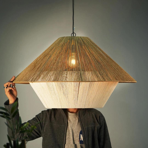 Lámpara de Araña LED de Madera de Lujo, Lámpara Colgante de Mimbre Tejida a Mano, Gran Venta, Disponible al Precio Más Bajo - Product Image 6