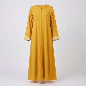 New Arrival Custom Made Wholesale Muslim Women <b>Abaya</b> Reasonable Price Casual Wear Customized Color Modest Polyester V Neck Long - Product Image 1