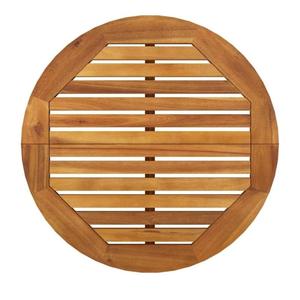<span class=keywords><strong>Table</strong></span> <span class=keywords><strong>de</strong></span> patio <span class=keywords><strong>ronde</strong></span> en teck avec base en aluminium moulé noir pour <span class=keywords><strong>salon</strong></span> <span class=keywords><strong>de</strong></span> <span class=keywords><strong>jardin</strong></span> - Product Image 2