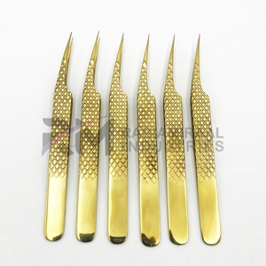 Pince à épiler en acier inoxydable RMI Diamond Grip, plaquée or, à dents, avec logo personnalisé, usage professionnel, durable, précision, antistatique - Product Image 2