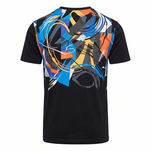 เสื้อยืดผู้ชายลายพิมพ์นามธรรมสำหรับฤดูร้อน ลายกราฟิกโดดเด่น เสื้อยืดลำลอง รับผลิตแบบ OEM ODM ขายส่งจากโรงงาน รับพิมพ์ลายตามสั่ง MOQ ต่ำ - Product Image 2