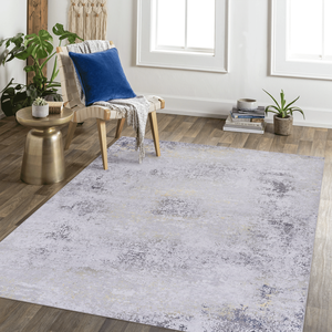 Tappeto Lavabile MAVAL 5x8 Grigio+Oro, Set di Tappeti Dimensione 5 X 8 - Product Image 1