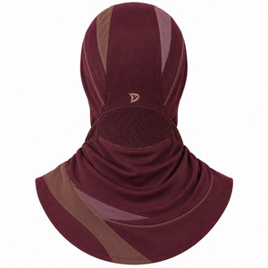 Orbital Deep Wine Hijab Breathable Stretch Jersey Performance Modest Athletic <b>Head</b> <b>Cover</b> Yoga Headscarf - Product Image 2