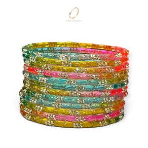 Bracelets en verre cristal plaqué or multicolores style cachemire goutte de pluie, les plus vendus, pour femmes, bijoux de fête nuptiale, vente en gros - Product Image 5