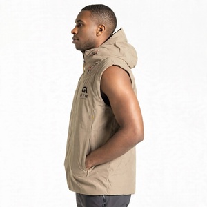 Chaleco Deportivo con Capucha para Hombre, Marca GYM ACTIVE, Sin Mangas, Acolchado, Resistente al Viento, Impermeable, Transpirable, con Cierre Frontal, Color Sólido, Informal, para Actividades al Aire Libre - Product Image 6