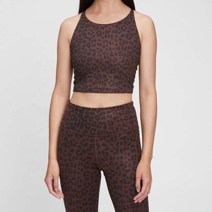 Women's Yoga Workout Outfits 1 Piece Set Mid Waist Running <b>Shorts</b> Padded Sport Bra Sleeveless Crop Tops Spandex/<b>Polyester</b> - Product Image 5
