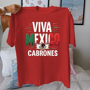 Bandera española Larga vida México puro algodón Mujer camiseta ajuste cómodo - Product Image 2