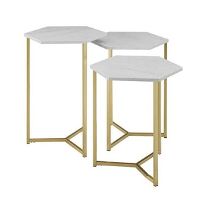 Premium Metal Nesting <b>Table</b> <b>Set</b> With Wooden Top Durable Design Suitable For Home Decor And Functional Use - Product Image 1