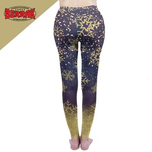 Legging doré flocon de neige pour femmes, nouveau pantalon de Fitness, Punk, élastique, - Product Image 3