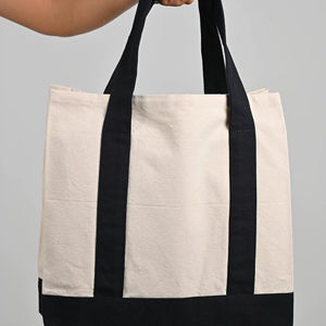 Nouveauté 2026 : Sacs fourre-tout en toile 100 % coton recyclé, écologiques, avec logo personnalisé, motif géométrique, pour supermarché, à porter à l'épaule - Product Image 1