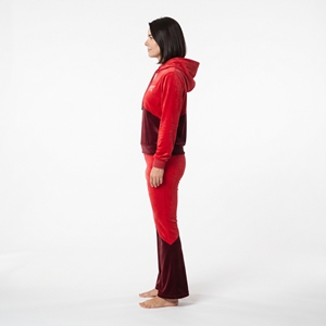 Conjunto Deportivo de Terciopelo Bicolor para Mujer, Sudadera con Capucha de Manga Larga y Pantalones, Ligero, Transpirable, Ropa Deportiva Informal de Invierno - Product Image 4