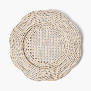 Dining <b>table</b> accents white rattan charger plate great quality service plates woven by hand - Product Image 1