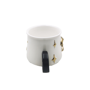 White Ceramic <b>Espresso</b> Mug 3D Moon Star Coffee <b>Cup</b> Contrast Handle Gift Drinkware - Product Image 3