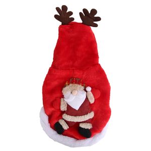 Costume Natalizio per Animali Domestici con Corna di Renna e Babbo Natale, Cappotto Invernale per Capodanno - Product Image 1