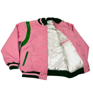 Blouson universitaire en chenille pour sororité, en laine épaisse, brodé, coupe-vent, chauffant, à manches longues, col côtelé, Greek Life - Product Image 3