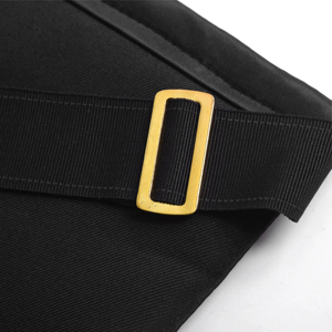 Tablier de cérémonie maçonnique sur mesure en gros, magnifique tissu noir avec badges brodés 3D de haute qualité, fabrication artisanale - Product Image 5