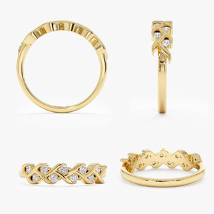 Anillo de Diamantes Cultivados en Laboratorio, Oro de 14K, Anillo de Eternidad con Trenzado de Oro, Anillos Entrelazados para Mujer, Regalo de Aniversario - Product Image 4