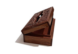 Caja de pañuelos de madera antigua, nuevo diseño, organizador de almacenamiento para el hogar para cocina, decoración perfecta, precio al por mayor de La India - Product Image 5