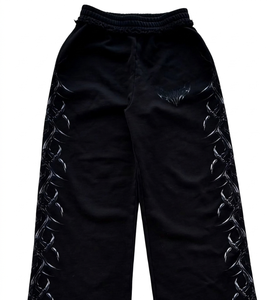 Conjunto de Sudadera con Capucha Oversize y Pantalones Anchos con Estampado Gráfico Personalizado, Estilo Y2K Cyber Gothic Streetwear, Chándal de Algodón Grueso - Product Image 3