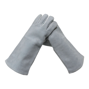 Top quality <b>Long</b> Cuff Leather Heat Resistant Leather Bbq Work <b>Gloves</b> Leather Oven Welding <b>Gloves</b> made pakistan - Product Image 2