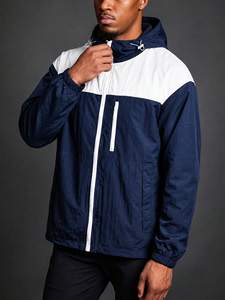 Chaqueta ligera reflectante con cremallera y capucha, conjunto de cortavientos tejido, ropa personalizada OEM, proveedor de nailon. - Product Image 4