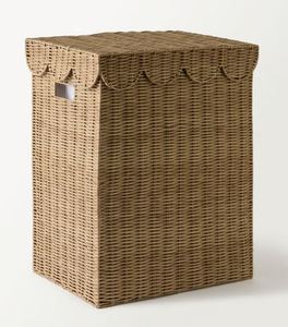 Hand Woven PP Rope Simple Eco-Friendly <b>Storage</b> <b>Basket</b> Set Scalloped Cover <b>Rectangular</b> Organizer for Bedroom Bathroom Kitchen - Product Image 3
