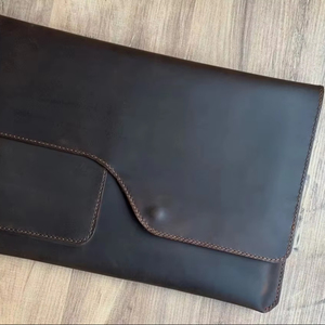 Business Notebook Magnetic Sling Pouch Durable Waterproof Vintage Genuine Leather <b>Laptop</b> Protective <b>Sleeve</b> for Daily Use LS-0275 - Product Image 1