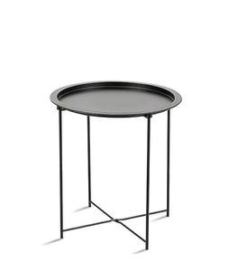 Table basse ronde en métal moderne haut de gamme tendance pour salon, plateau pliable simple, table d'appoint de canapé de loisirs - Product Image 2