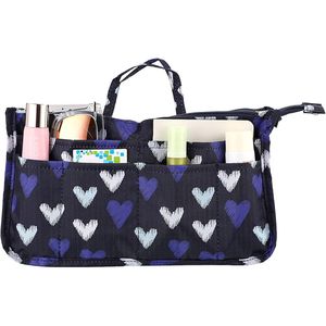 Organizer per Borsa ad Alta Capacità con 13 Tasche e Manico, Stampa Cuori Blu, Inserto per Borsa Interna, Accessorio per Borse - Product Image 2