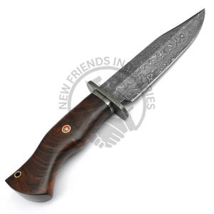 Nueva Edición Cuchillo de Caza de Hoja Fija de Acero de Damasco con Mango de Madera de Nogal, el Mejor Cuchillo de Colección con Filo Afilado para Acampada al Aire Libre - Product Image 5
