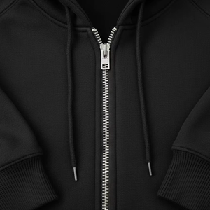 Sweat à capuche noir premium à fermeture éclair intégrale pour hommes et femmes |   Sweat-shirt à capuche en polaire en gros |   Logo personnalisé disponible - Product Image 1