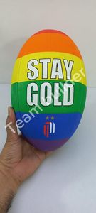 ลูกบอลรักบี้ PVC PU สำหรับกีฬากลางแจ้ง ทนทาน สีและโลโก้สั่งทำได้ สำหรับทีมกีฬาอเมริกันฟุตบอล  ขายดี - Product Image 2