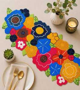 Handmade Beaded Floral <b>Table</b> <b>Runner</b>, Colorful Flower <b>Table</b> <b>Runner</b>, Spring <b>Table</b> Decor, Garden Dining <b>Runner</b>, Boho <b>Table</b> Centerpi - Product Image 4