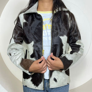 แจ็กเก็ตสั้นหนังวัวแท้สำหรับผู้หญิงแจ็กเก็ตมอเตอร์สำหรับขี่มอเตอร์ไซค์ให้ความอบอุ่นดีไซน์ใหม่ล่าสุด - Product Image 3