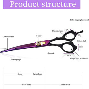 Tijeras Profesionales Curvas de Acero Inoxidable Alemán para Peluquería Canina 2026 con Tornillo Ajustable y Apoyo Fijo para Dedos para Corte de Pelo - Product Image 3