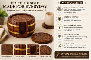 Ensemble de sous-verres en bois avec support, bois naturel, pour boissons, tasses à café, mugs, verres à vin, décoration pour la maison, la cuisine, la salle à manger, le restaurant, le bureau - Product Image 4