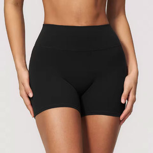 Shorts décontractés noirs taille haute avec bordure grise, coupe ample, imprimé floral, en toile de coton mélangé pour femme - Product Image 3
