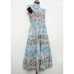 Indian Cotton Digital Print Summer Dress Women Beach Party Wear Ethnic Indian Tunic Maxi Dress A-Line Silhouette - Product Image 5