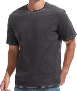เสื้อยืดคอกลมผู้ชายเนื้อหนา - เสื้อยืดพรีเมียมผู้ชาย ผ้าฝ้าย 100% หนา ซักแล้วไม่หด - Product Image 6