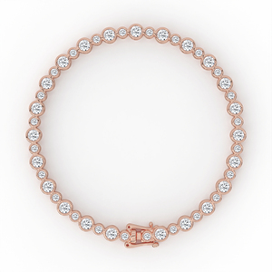 Bracelet classique en diamants ronds brillants, sertissage clos en or 14K 18K, design vague graduée, bijoux fins, cadeau de mariage pour femme - Product Image 6