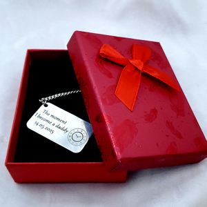 925 Sterling Silver Custom Father's Day Date <b>Keychain</b>-Waterproof Lightweight Handmade & Fashion Trend - Product Image 2