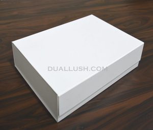 White Foldable Magnetic Gift <b>Box</b>, Flat Pack Collapsible Rigid Packaging <b>Box</b>, Custom Logo Plain <b>Book</b> Style <b>Box</b> - Product Image 1