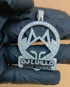 Pendentif personnalisé avec nom de DJ, style hip-hop, luxe, moissanite, argent sterling 925, initiale de nom de rappeur - Product Image 4