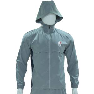 Veste de sudation pour hommes à manches longues avec capuche, haut de sport à col montant et fermeture éclair latérale asymétrique, coupe-vent - Product Image 2