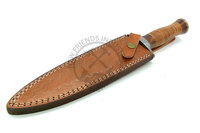 Couteau de chasse en acier Damas à lame fixe, couteau multi-usage avec manche en os de chameau coloré pour la randonnée, le camping et la survie